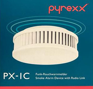 Funk-Rauchwarnmelder Pyrexx PX-1C: Die Qualitätsrauchmelder PX-1C mit integriertem Funkmodul lassen sich einfach miteinander vernetzten. Verbindung untereinander bis zu max. 15 Rauchmelder; CHF 99.-